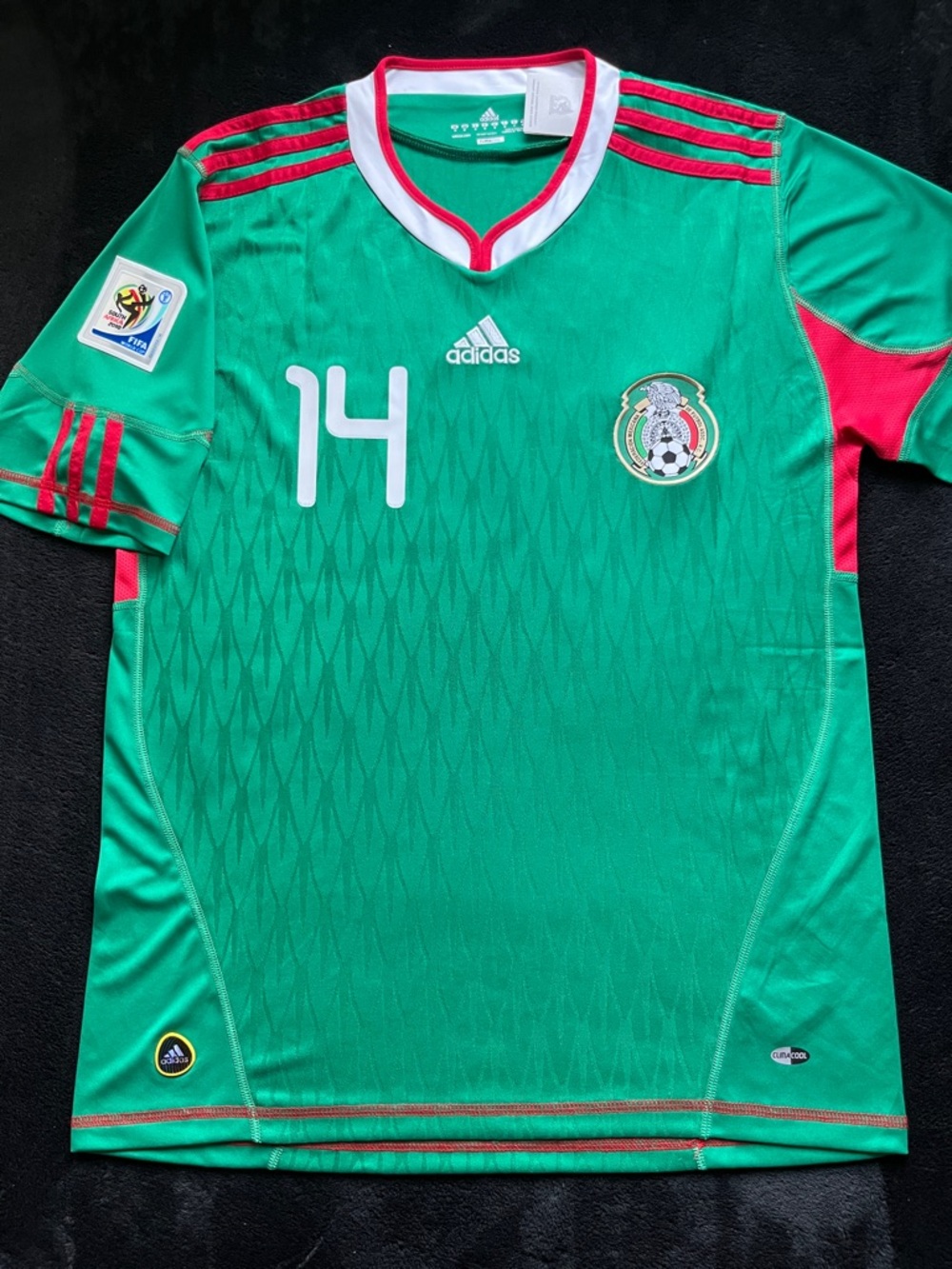 Javier Hernandez #14 Mexico 2010 Home Retro Soccer Jersey Green Chicharito - Picture 3 of 6